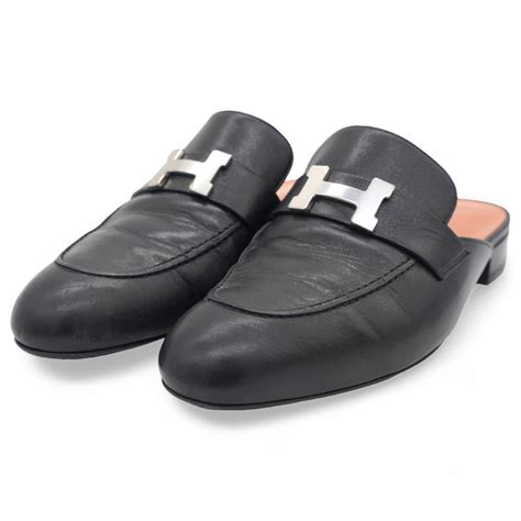 hermes trocadero mule|HERMES Goatskin Trocadero Mule 39 Black .